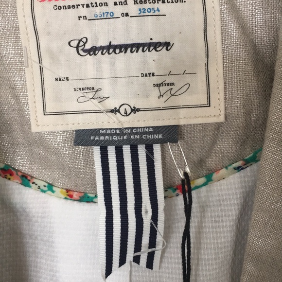 Anthropologie “Cartonnier” metallic linen blazer - Picture 5 of 10